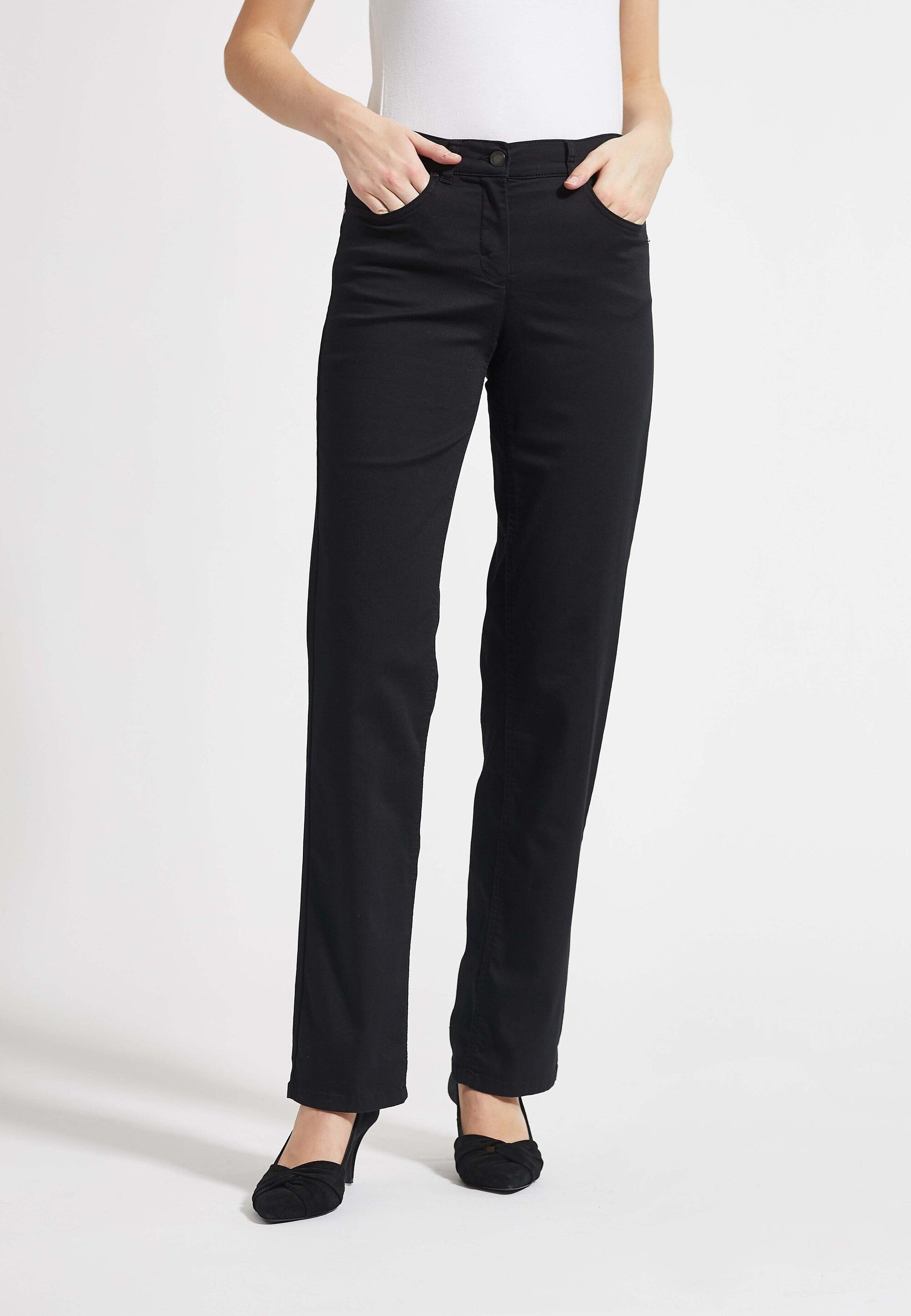 LAURIE  Amelia Straight - Long Length Trousers STRAIGHT 99100 Black