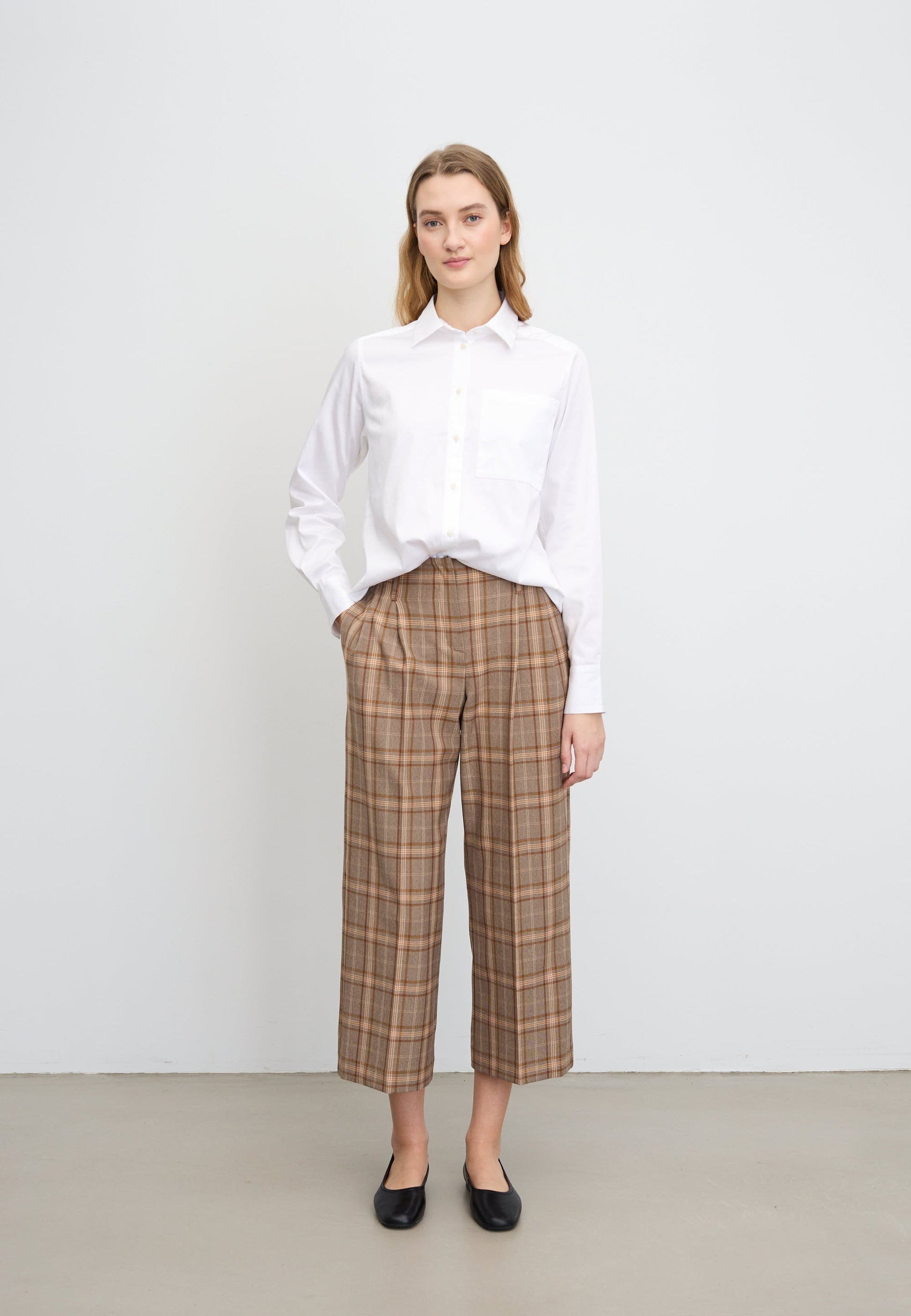 LAURIE  Dignity Loose Crop Trousers LOOSE 84285 Deer Check