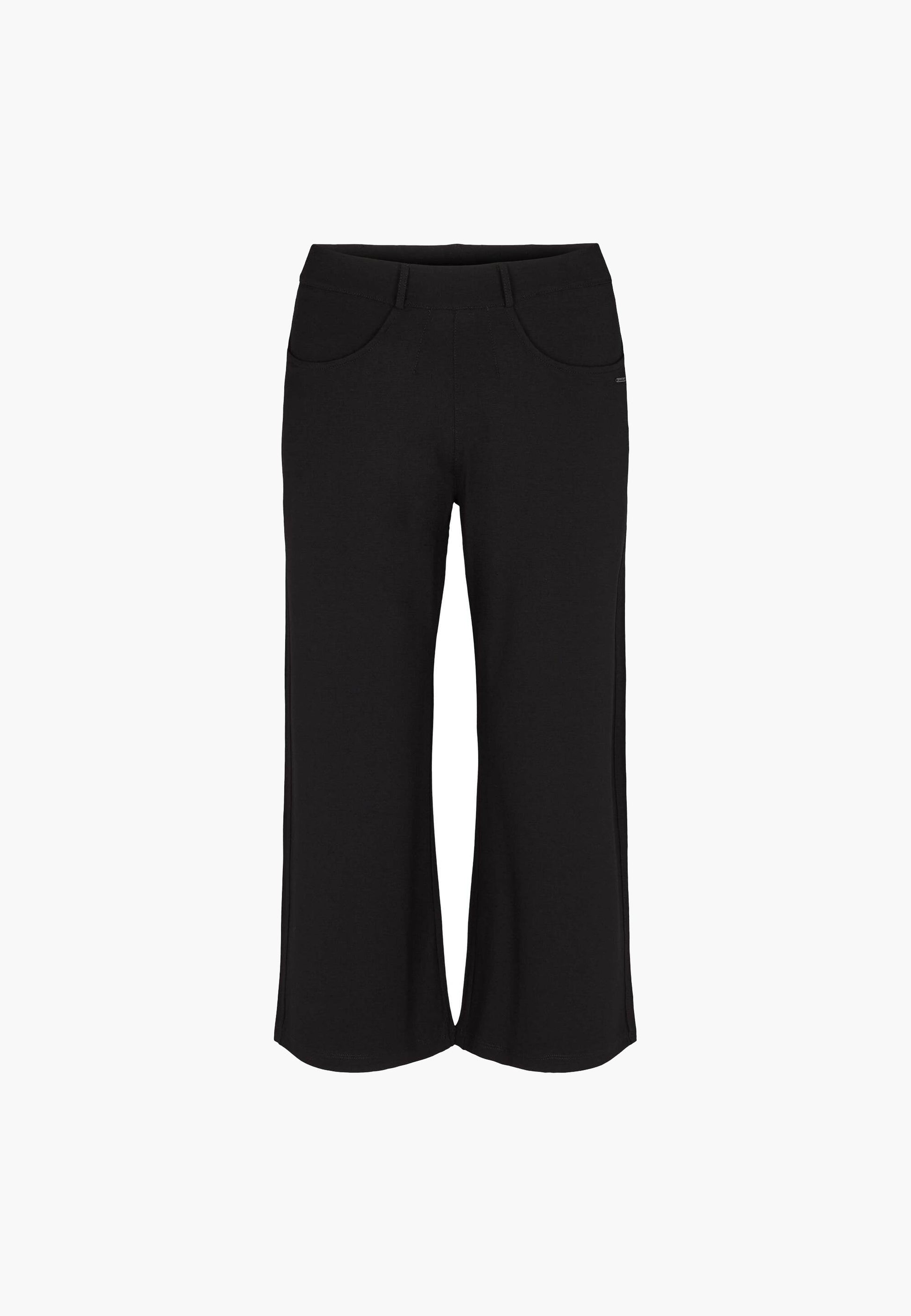 LAURIE  Donna Loose Jersey Crop Trousers LOOSE 99104 Black