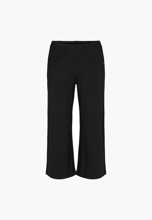 LAURIE  Donna Loose Jersey Crop Trousers LOOSE 99104 Black