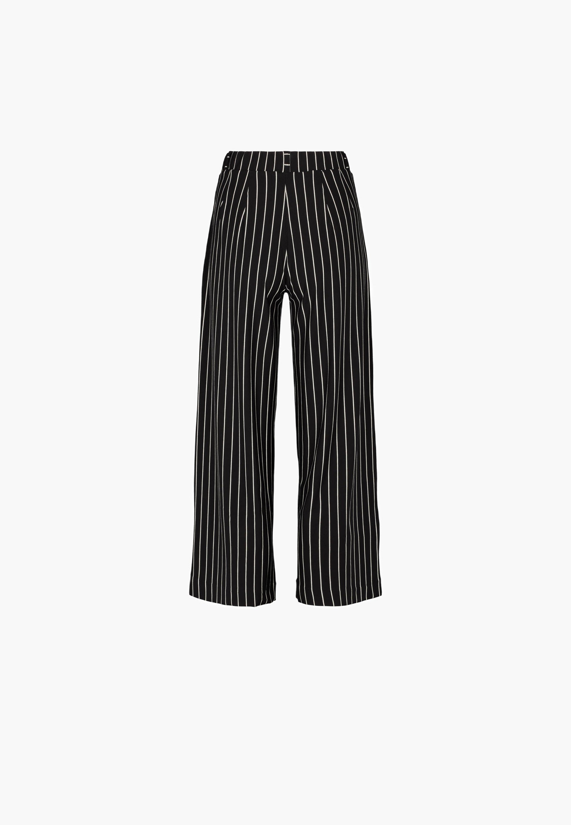 LAURIE  Donna Loose Jersey Crop Trousers LOOSE 99222 Black Stripe