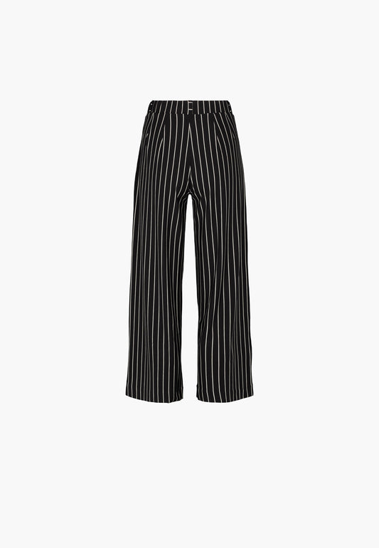 LAURIE  Donna Loose Jersey Crop Trousers LOOSE 99222 Black Stripe