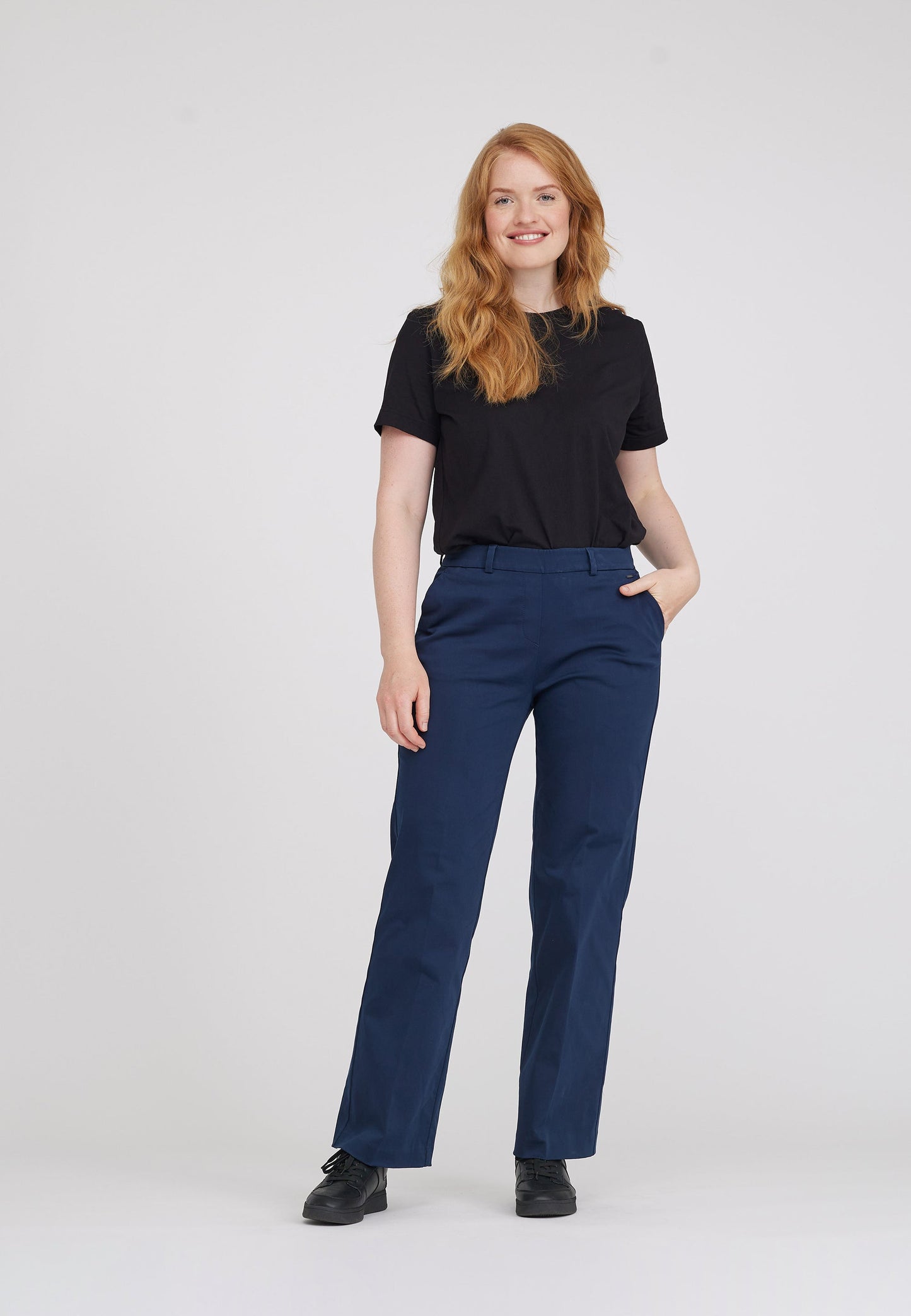 LAURIE Phoebe Loose - Medium Length Trousers LOOSE 49105 Navy